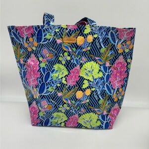 Consuela Large Colorful Floral Jewel Hummingbird 15" Vinyl Tote- ❤️BNWOT❤️